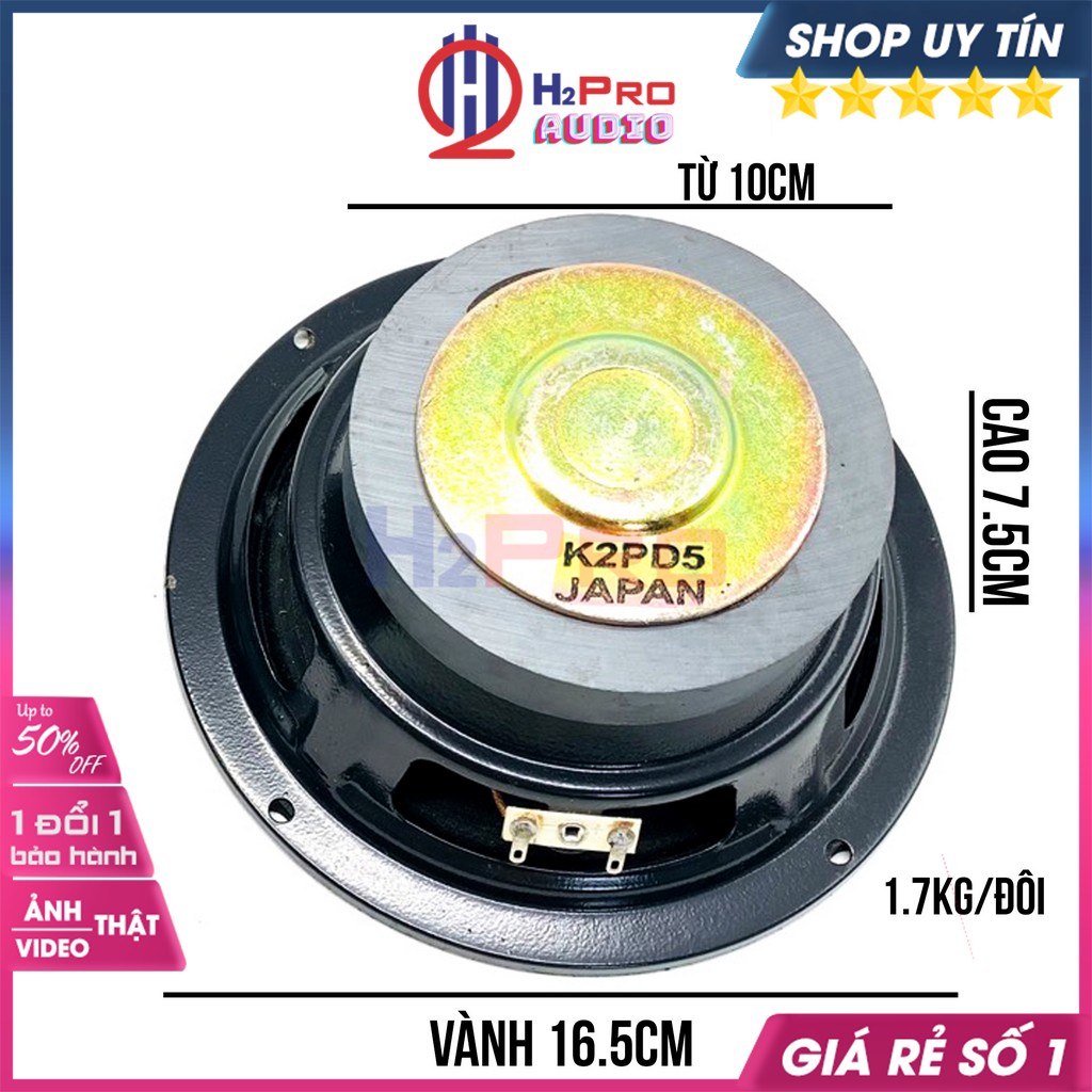 Đôi Củ Loa Trung 16, 2 Loa Mid 16 K2PD5 Japan Cao Cấp, 200W-Từ 100-Coil 26, Trung Tiếng Lời Sáng Rõ, Tặng Tụ-H2Pro Audio