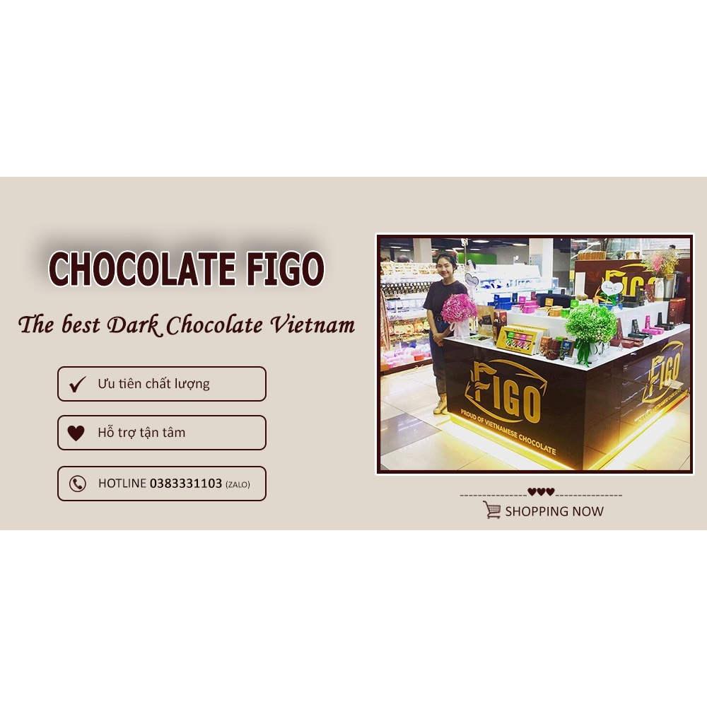 [Chính hãng] Dark Chocolate 100% Cacao FIGO 50g, Socola đen nguyên chất không đường, ăn giảm cân, tiểu đường Thanh 50gr