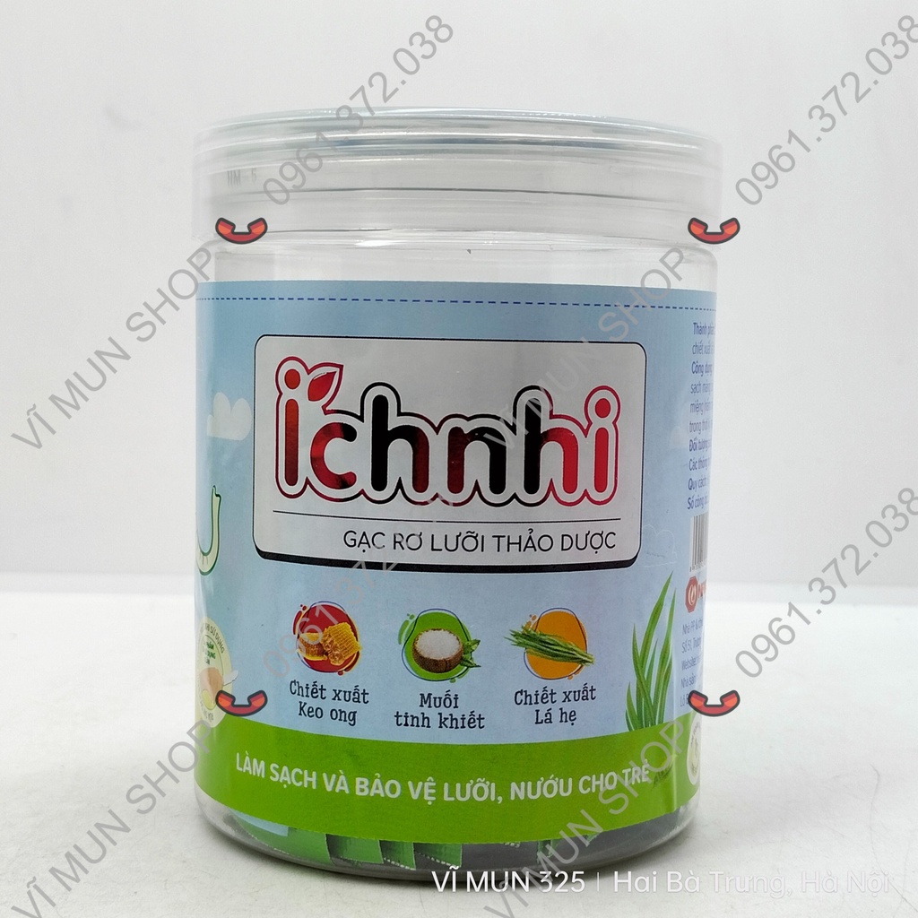 Gạc rơ lưỡi thảo dược Ích Nhi- hộp 30 gói - Loại bỏ tưa lưỡi siêu sạch, siêu tiện lợi, siêu an toàn