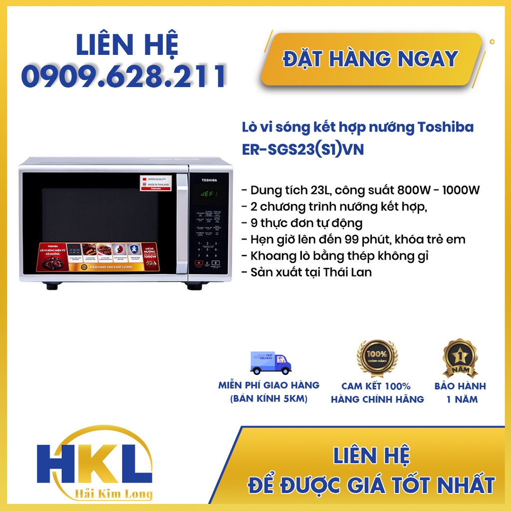 Lò vi sóng có nướng Toshiba ER-SGS23(S1)VN 23 lít