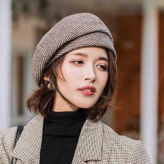 Unique design striped beret hat for women