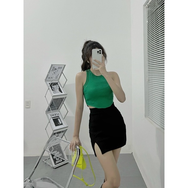 CAMI CROPTOP▪Áo crotop ba lỗ tà bầu chất vải thun gân