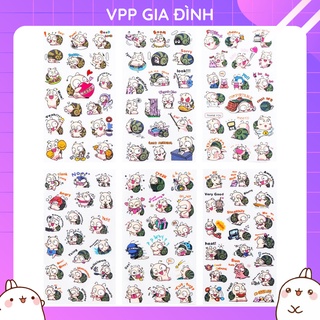 Bộ 6 Tấm Nhãn Dán Sticker Trang Trí Ốc Sên Dễ Thương Đáng Yêu