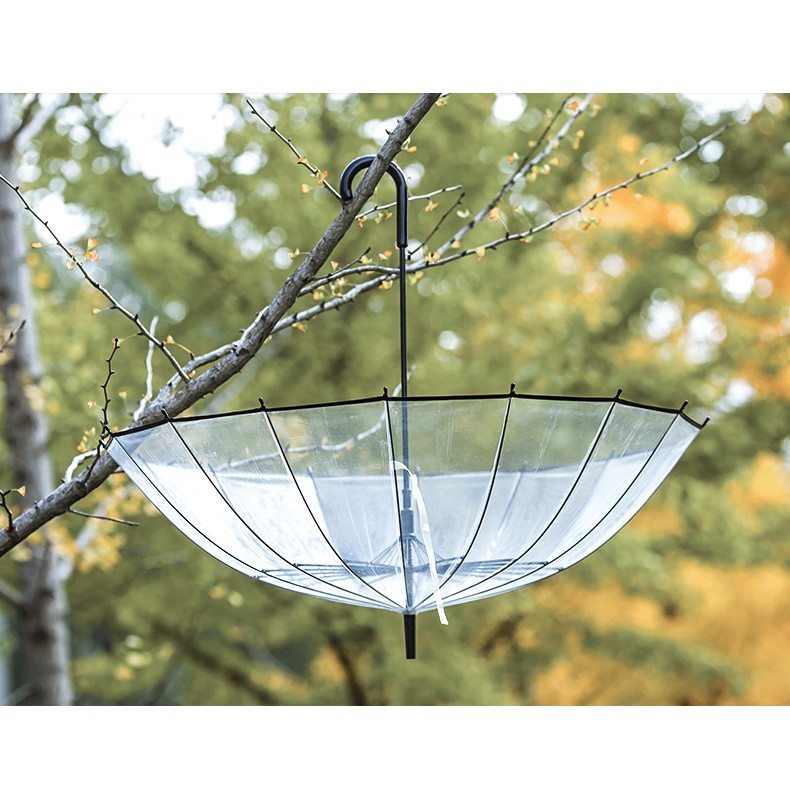 Ô dù Gấp Tự Động Cán Dài Trong Suốt Phong Cách Mori Nhật Bản