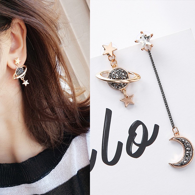 Bông tai hi ̀ nh mă ̣ t trăng / ngôi sao đi ́ nh đa ́ xinh xă ́ n