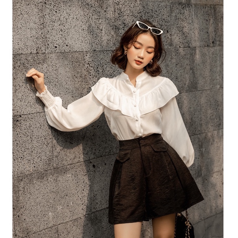 OLV - Quần Black Simple Pleated Short