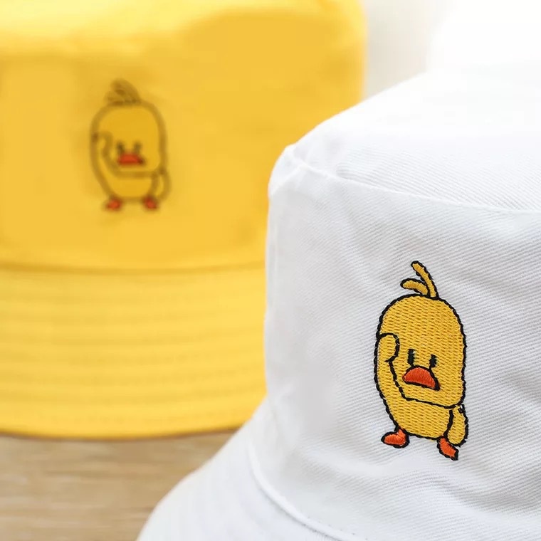 Mũ tai bèo LINJW vải cotton mềm thêu họa tiết hoạt hình thời trang 2021