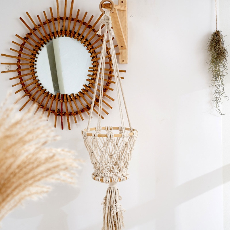 Chậu Trồng Cây Macrame Treo Tường Siêu Lớn
