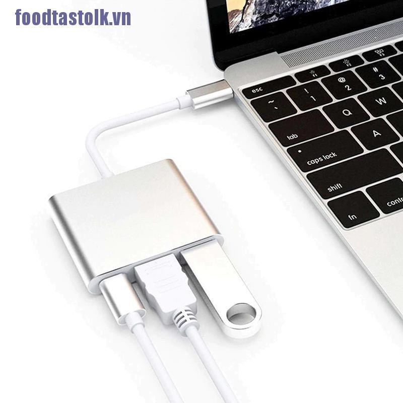 【stolk】Type C USB to USB-C 4K HDMI USB Adapter Cable 3 in 1 Hub for PC Laptop HOT SALE