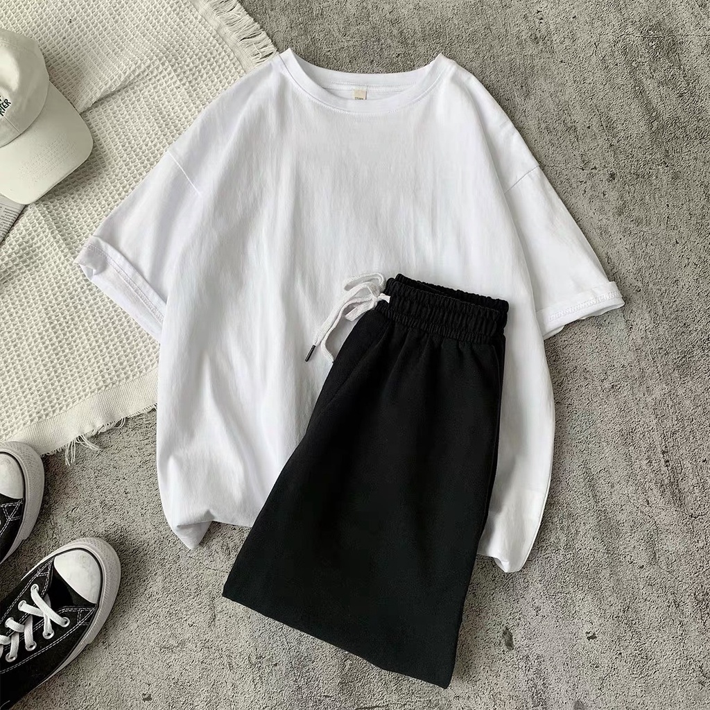 Set bộ short Boin shop năng động from rộng unisex cho cả nam và nữ