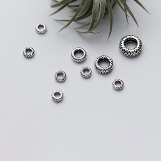 Charm bạc chặn hạt họa tiết hoa văn
