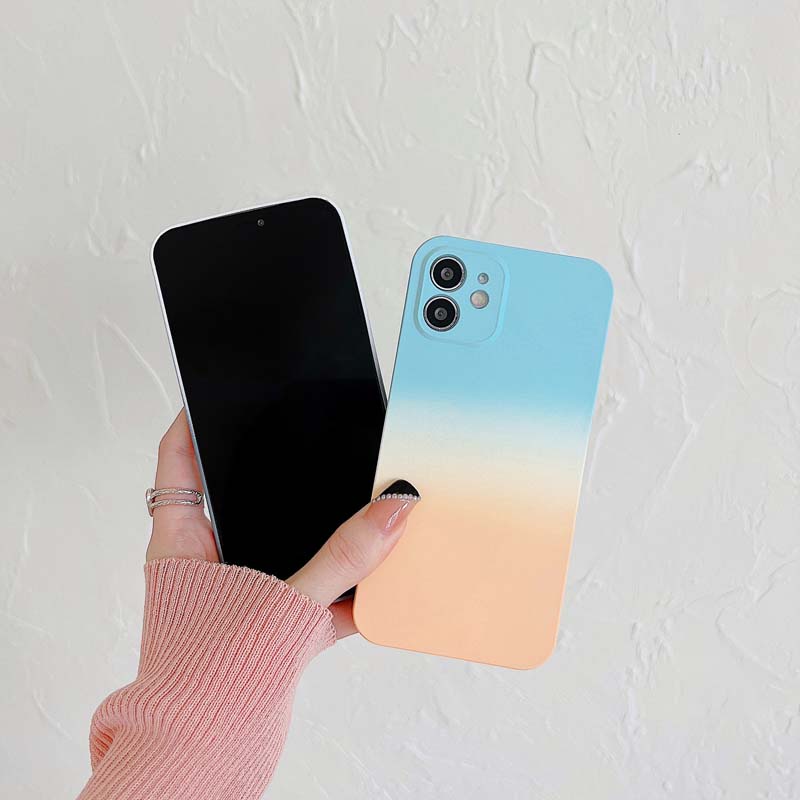 Ốp Điện Thoại PC Siêu Mỏng Màu Gradient Bề Mặt Nhám Dành Cho IPhone 13 12 Pro Max