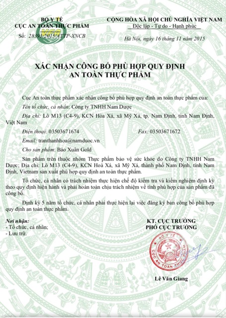 Bảo Xuân Gold vàng hộp 30 viên | Thế Giới Skin Care