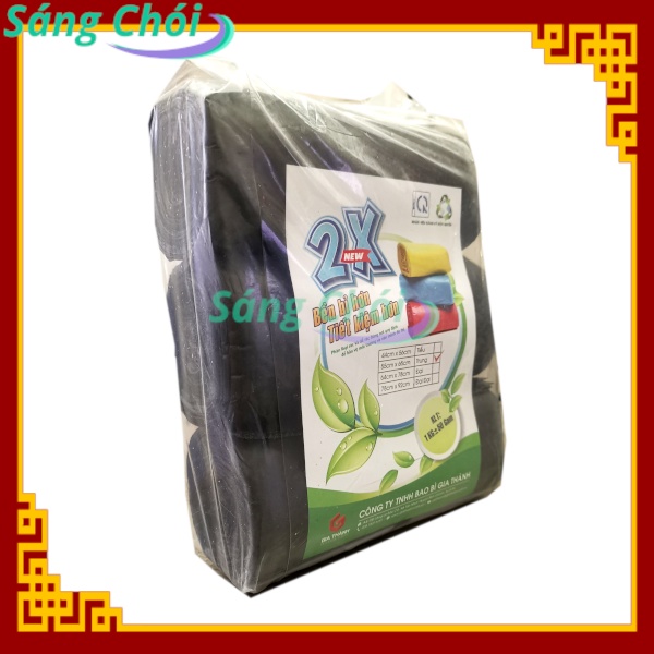 1kg [Size Trung 55 x 65 cm Đựng Thùng 7L] Túi Đựng Rác Cuộn PP Đen Cao Cấp (Túi Rác 3 Cuộn) - Gia Thành - Sáng Chói