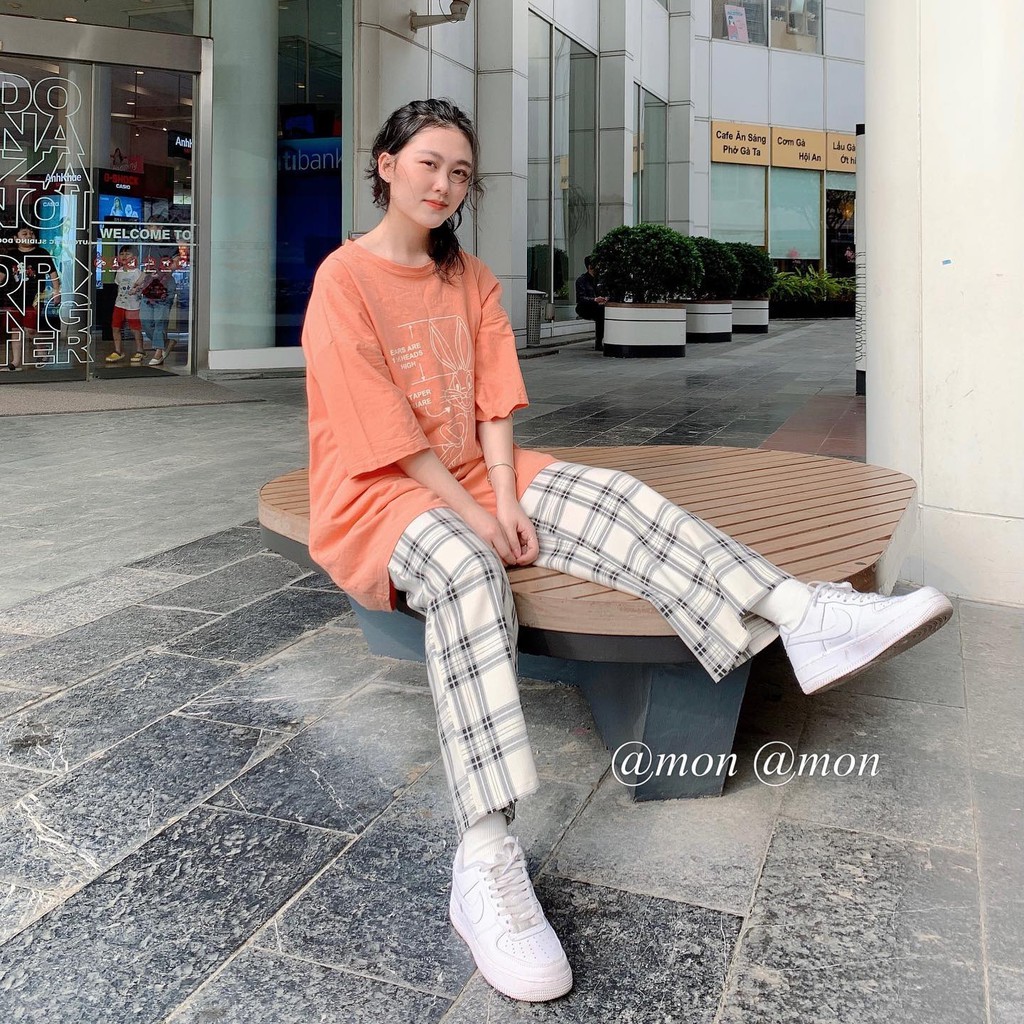 2101210 Áo phông nữ - áo thun nữ ulzzang form rộng oversize dài tay lỡ chất cotton mềm mịn mát hình con thỏ