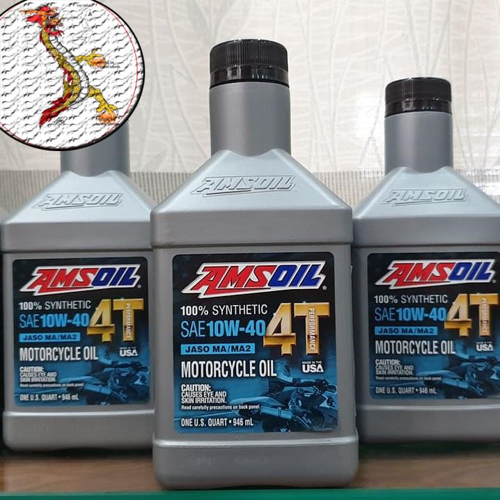 [Giá hủy diệt] Nhớt Amsoil Performance 4T 10W-40 Made in USA 946ml, nhớt Amsoil 4T đến từ Mỹ sử dụng xe số/xe côn tay