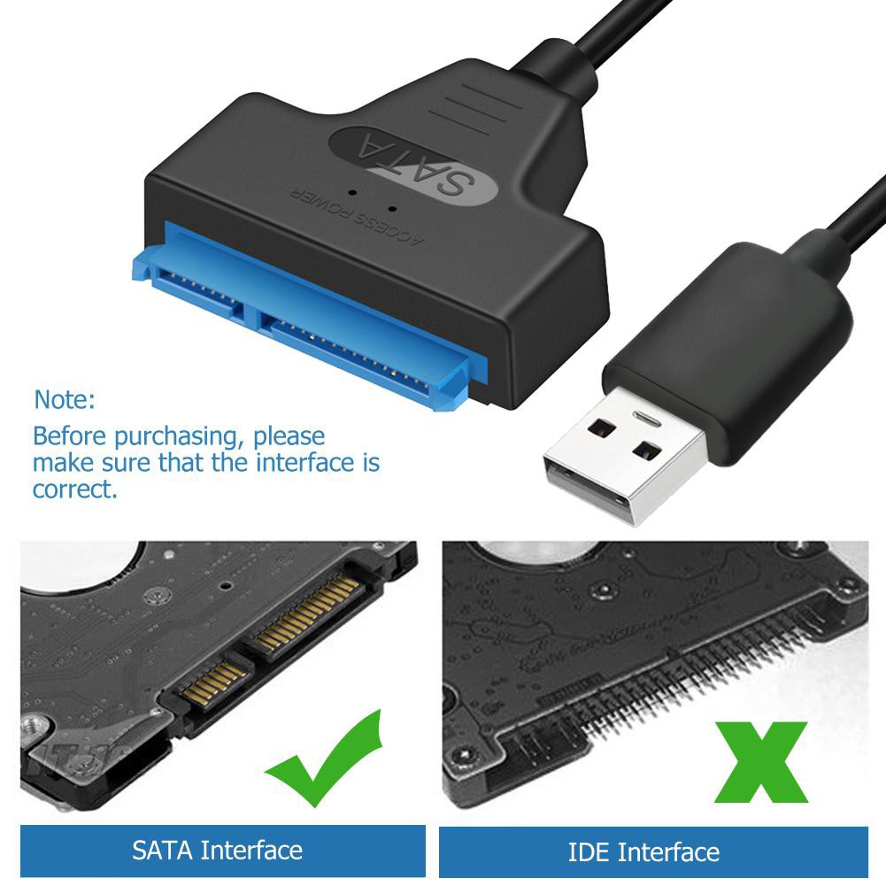 Dây cáp chuyển đổi đầu USB 2 sang SATA 22Pin dành cho ổ cứng HDD 2.5inch