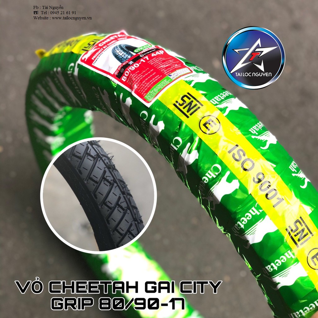 CẶP VỎ CHEETAH GAI CITY GRIP SIZE 70/90-17 và 80/90-17