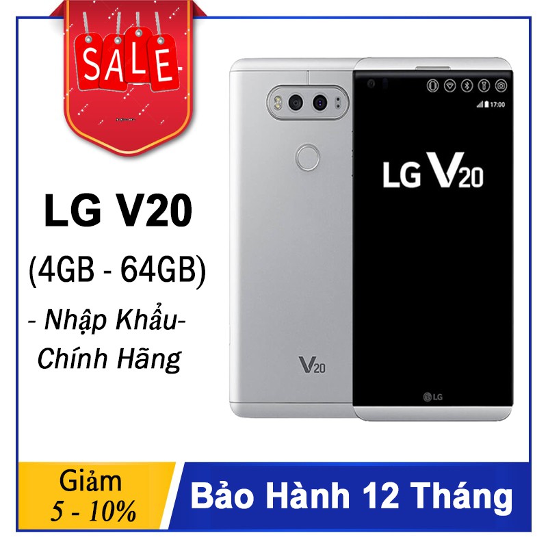 Điện thoại LG V20 RAM 4 GB ROM 64GB màn hình 5.7 inch camera 16 MP/8 MP màn hình IPS LCD - Mới Full Hộp | BigBuy360 - bigbuy360.vn