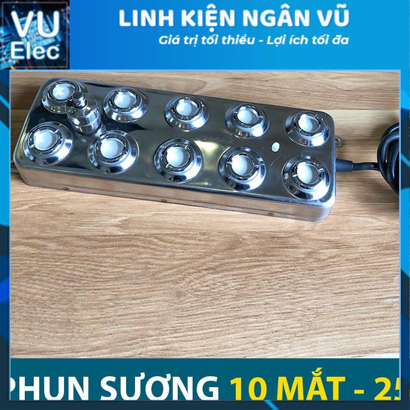 Bộ vỉ phun sương siêu âm 6-10 mắt kèm nguồn - Vỉ động cơ phun sương siêu âm hàng VIP 250W