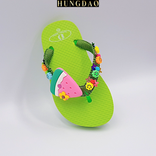 Dép nữ trẻ em HD đính sticker dưa hấu cute mang đi chơi có đế chống trơn trượt đủ size nhiều màu
