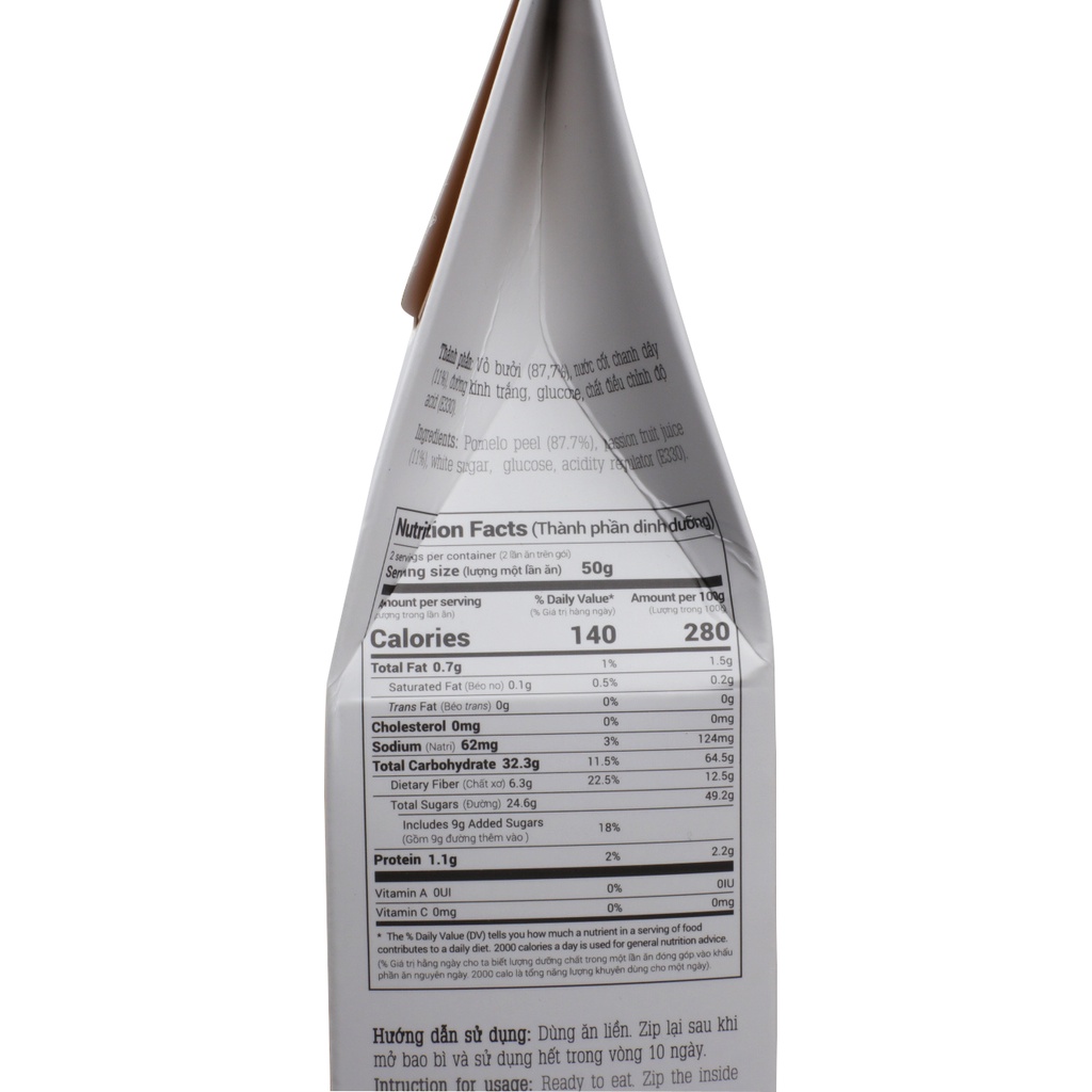 Vỏ bưởi chanh dây sấy dẻo Nonglamfood hộp 100g | Giảm cân, ăn kiêng hiệu quả, tăng cường đề kháng tự nhiên, đẹp da