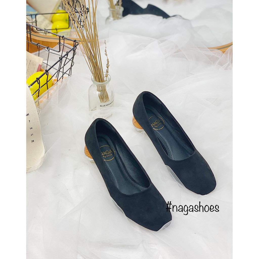 GIÀY CAO GÓT NAGASHOES MŨI VUÔNG GÓT TRÒN 5P NAC134