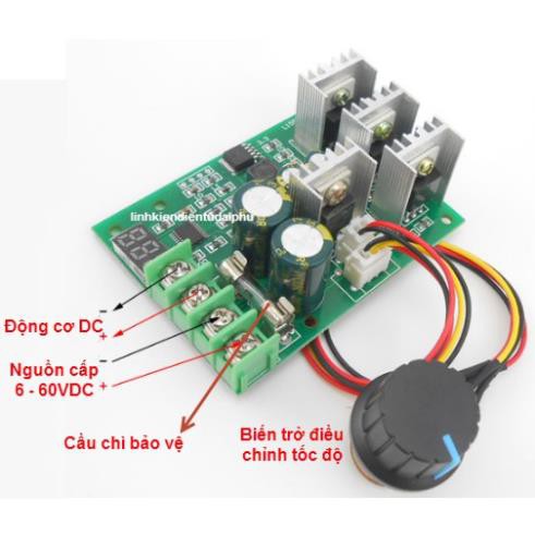 Mạch điều khiển tốc độ động cơ DC PWM  - dòng 30A, 6-60VDC