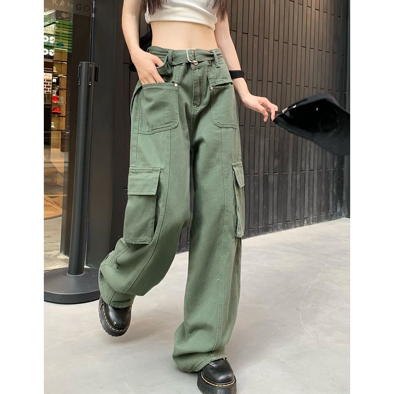 Quần Dài Dáng Rộng Phối Túi Thời Trang Mùa Thu Cho Nữ