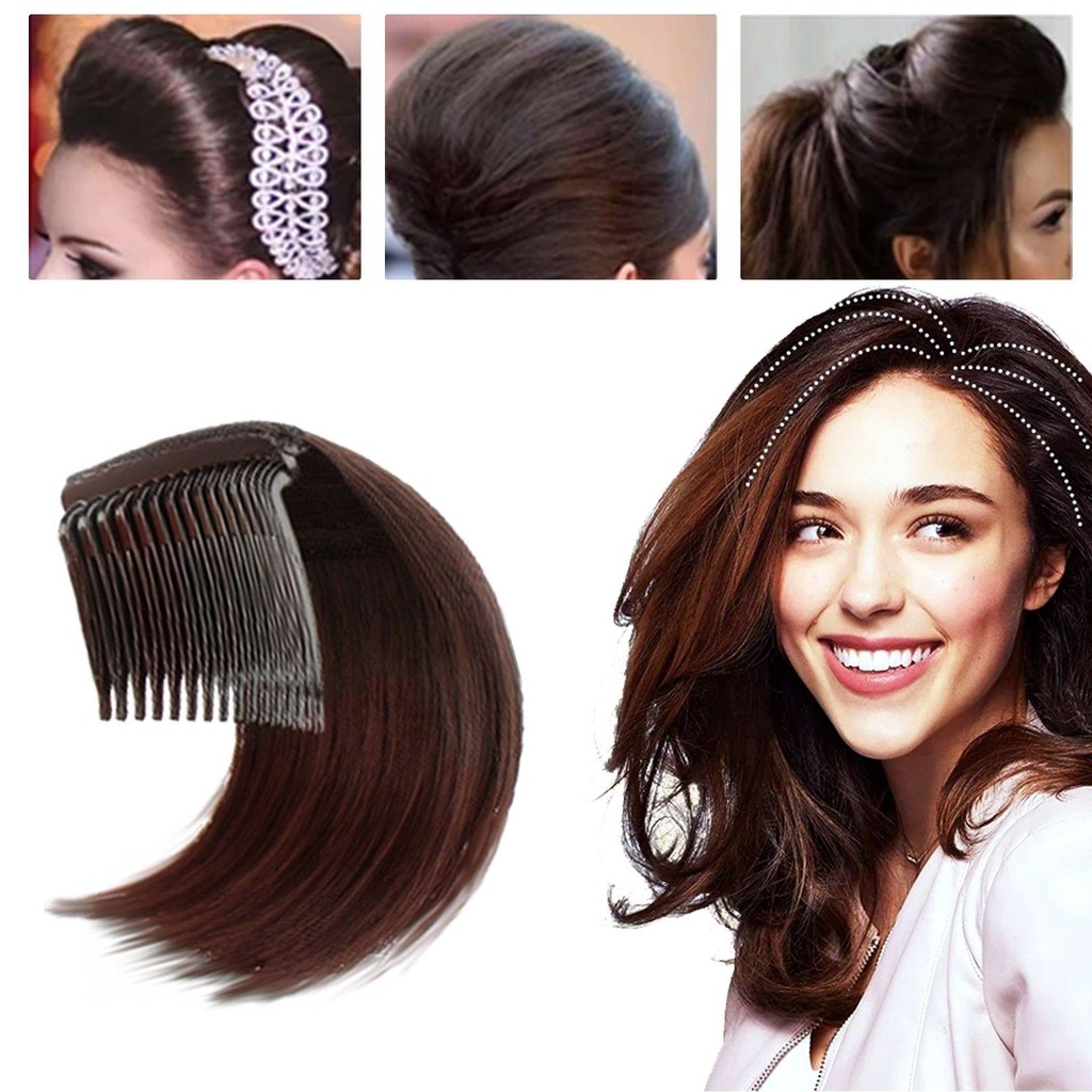 Bộ Tóc Giả Thẳng Tự Nhiên Tàng Hình Không Đường May Có Đệm Mút Tăng Chiều Cao Cho Nữ