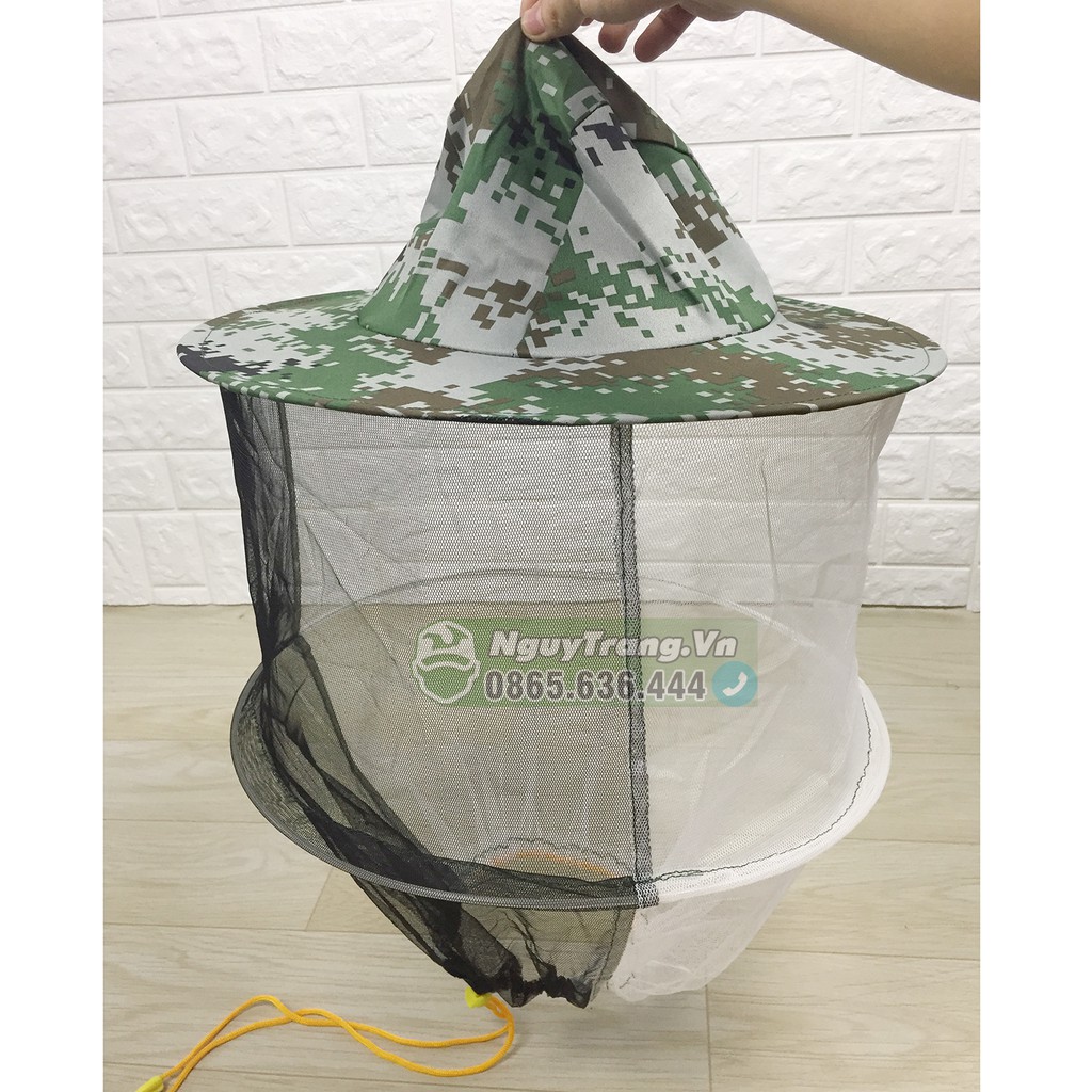 Mũ lưới nuôi ong vành rộng 40cm - Mũ bảo hộ chống côn trùng đốt/cắn