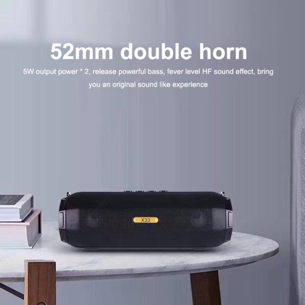 Loa bluetooth không dây X33 âm thanh siêu trầm có đèn màu - Bass hay - Pin trâu - Nghe FM - BH 6 tháng
