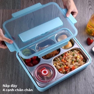 Hộp đựng cơm Lunch Box, khay đựng cơm tặng kèm hộp canh và thìa đũa