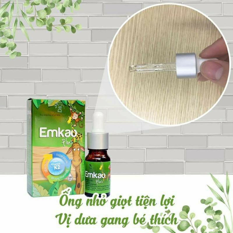 VITAMIN D3 EMKAO PLUS Bổ sung Vitamin D3 và K2, phát triển chiều cao