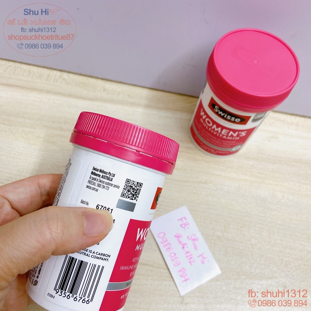 Vitamin tổng hợp cho phụ nữ từ 18 đến 50 tuổi multivitamin for women, swisse women’s ultivite multivitamin 60 viên úc