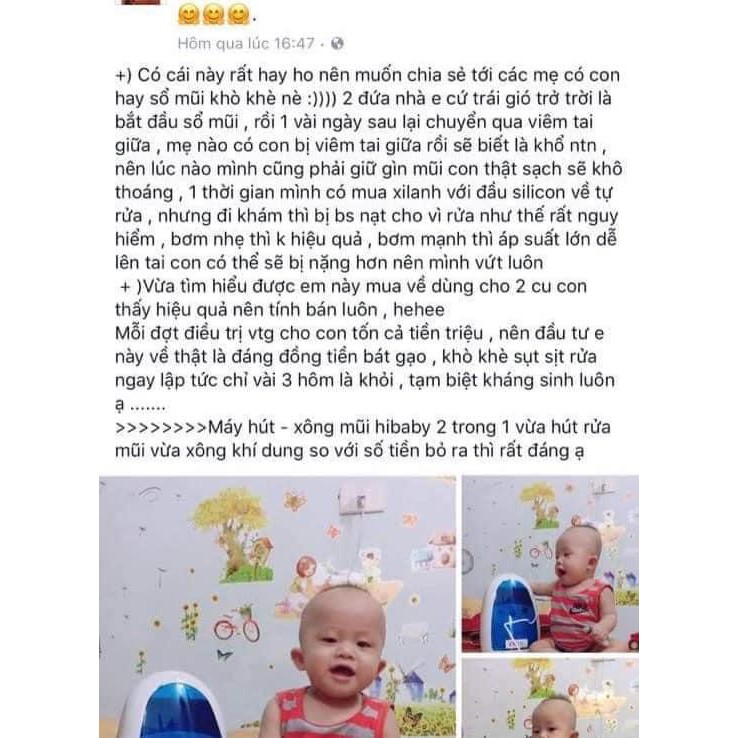 [Mã SR11JUNE5 giảm 20K đơn 50K] Máy Xông Hút Mũi Họng 2 trong 1 Hi BaBy AG Life NEW