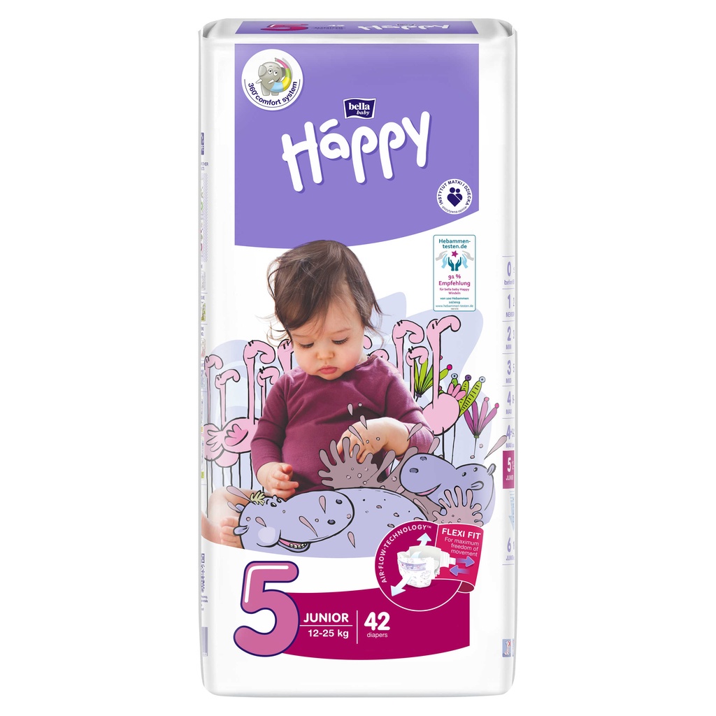 Bỉm, tã dán cao cấp BELLA HAPPY nhập khẩu Pháp 42 miếng cho bé 12 - 25kg thoáng mát, thấm hút, chống tràn