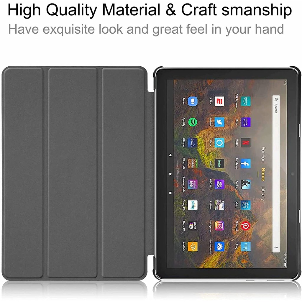 Ốp Bao Da Bảo Vệ Hỗ Trợ Chức Năng Bật / Tắt Dành Cho Amazon Kindle Fire Hd 10 / Fire Hd 10 Plus 11th Generation 2021