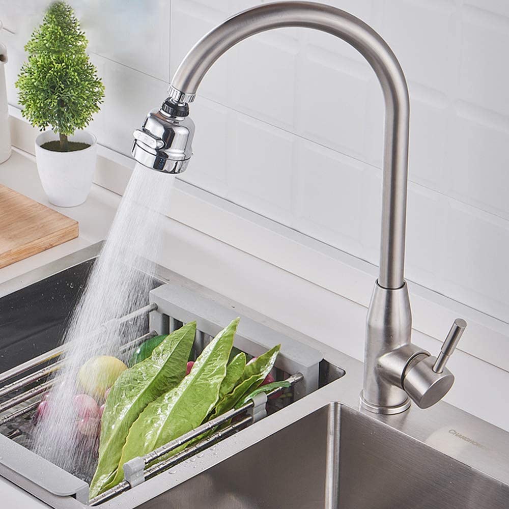 Đầu vòi tăng áp rửa bát điều hướng xoay 360 độ - Đầu Ngắn 3 Chế Độ - Đầu Dài 2 Chế Độ Nước