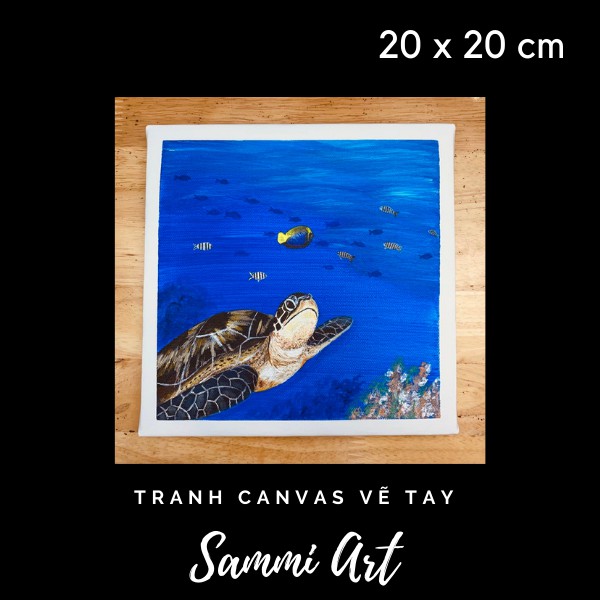 Tranh canvas các loại động vật - cỡ 20x20cm