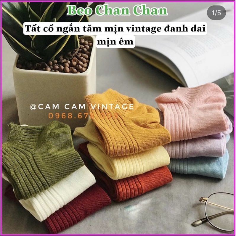 Tất vớ nam nữ ngắn cổ vớ cổ ngắn ulzzang Basic Vintage Hàn Quốc