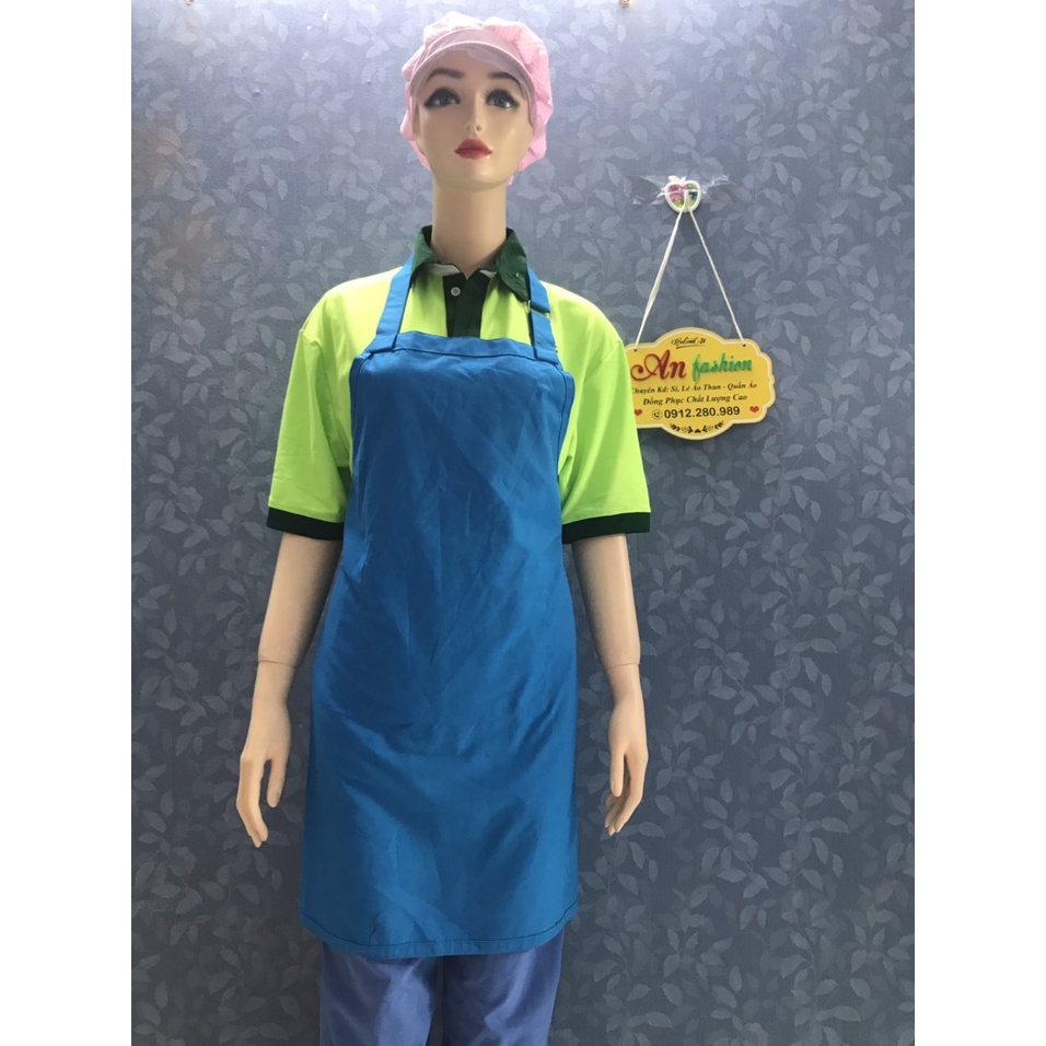Tạp Dề Kaki Dài Màu Xanh Da Biển Nam/Nữ Nhân Viên Phục Vụ Quán Cafe, Nhà Hàng, Gia Đình-Hình chụp thực