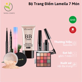 Bộ trang điểm đầy đủ 💙kèm quà tặng💙 lameila 7 món bộ makeup đầy đủ set trang điểm cá nhân tayoka tk-105