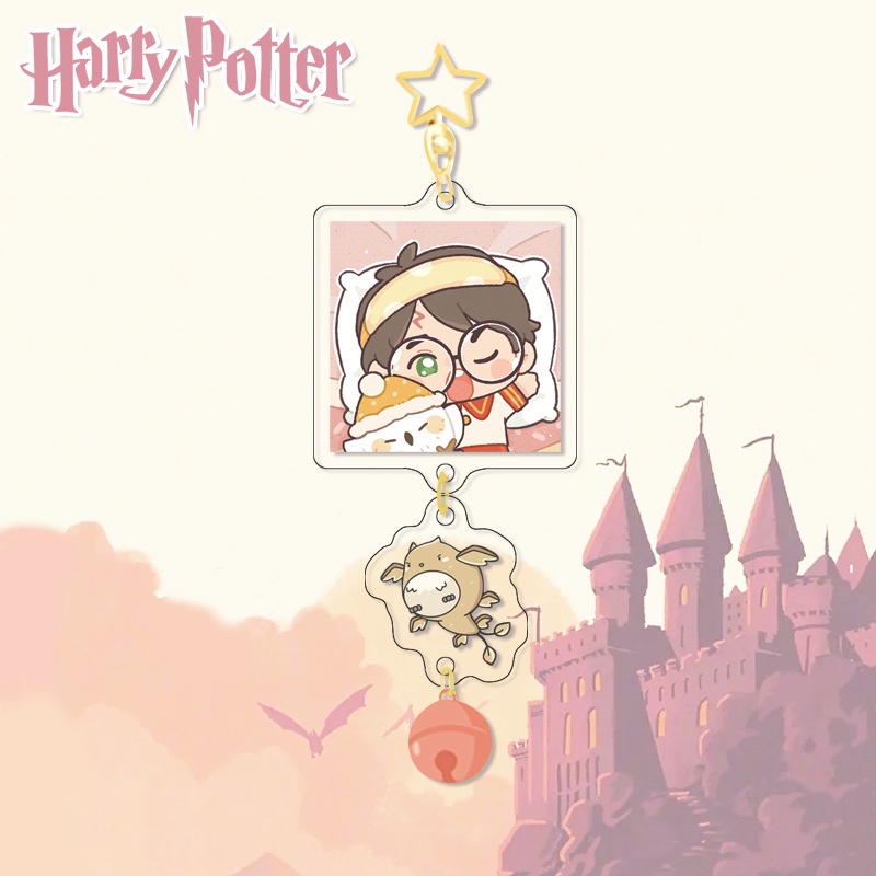 Móc chìa khóa bằng acrylic hình quả chuông hình phim harry potter dễ thương