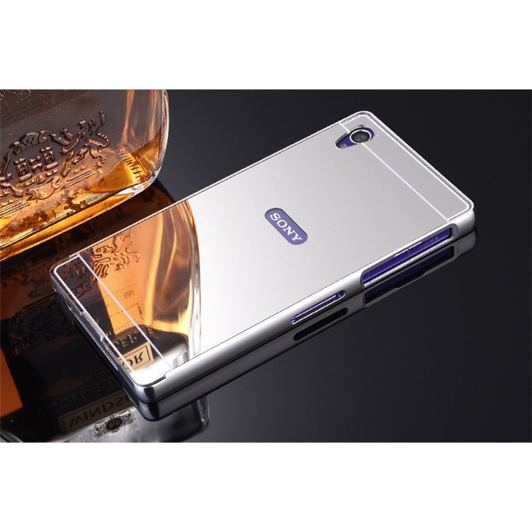 Ốp lưng Sony Xperia M4 Aqua bo tròn tráng gương viền kim loại