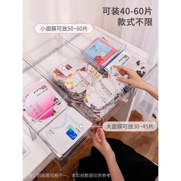 Tủ trong suốt có ngăn kéo decor bàn học siêu xinh