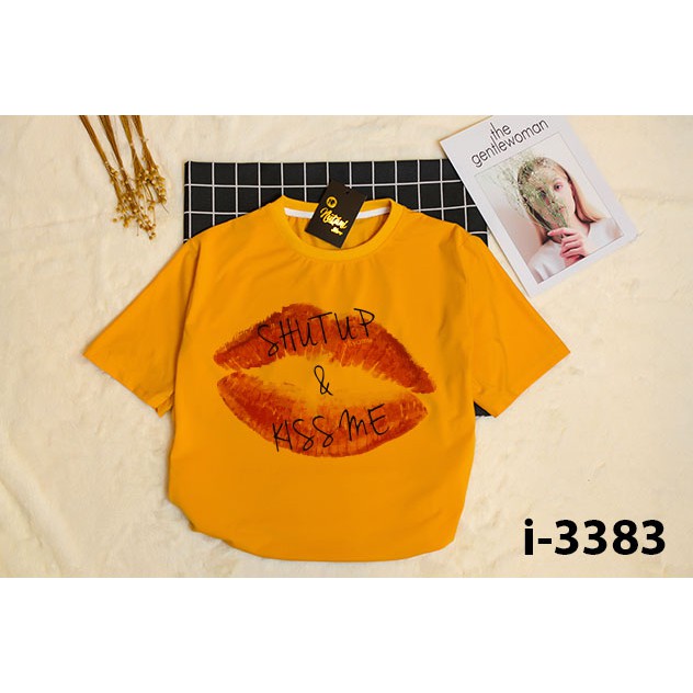 Áo Thun Nữ Unisex Tay Lỡ In Môi Đỏ ATN3383