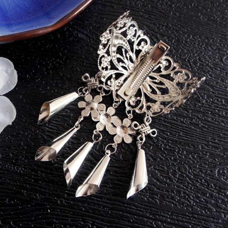 Kẹp Tóc Hợp Kim Khắc Họa Tiết Hoa Phong Cách Trung Quốc Cổ Điển Dành Cho Nữ