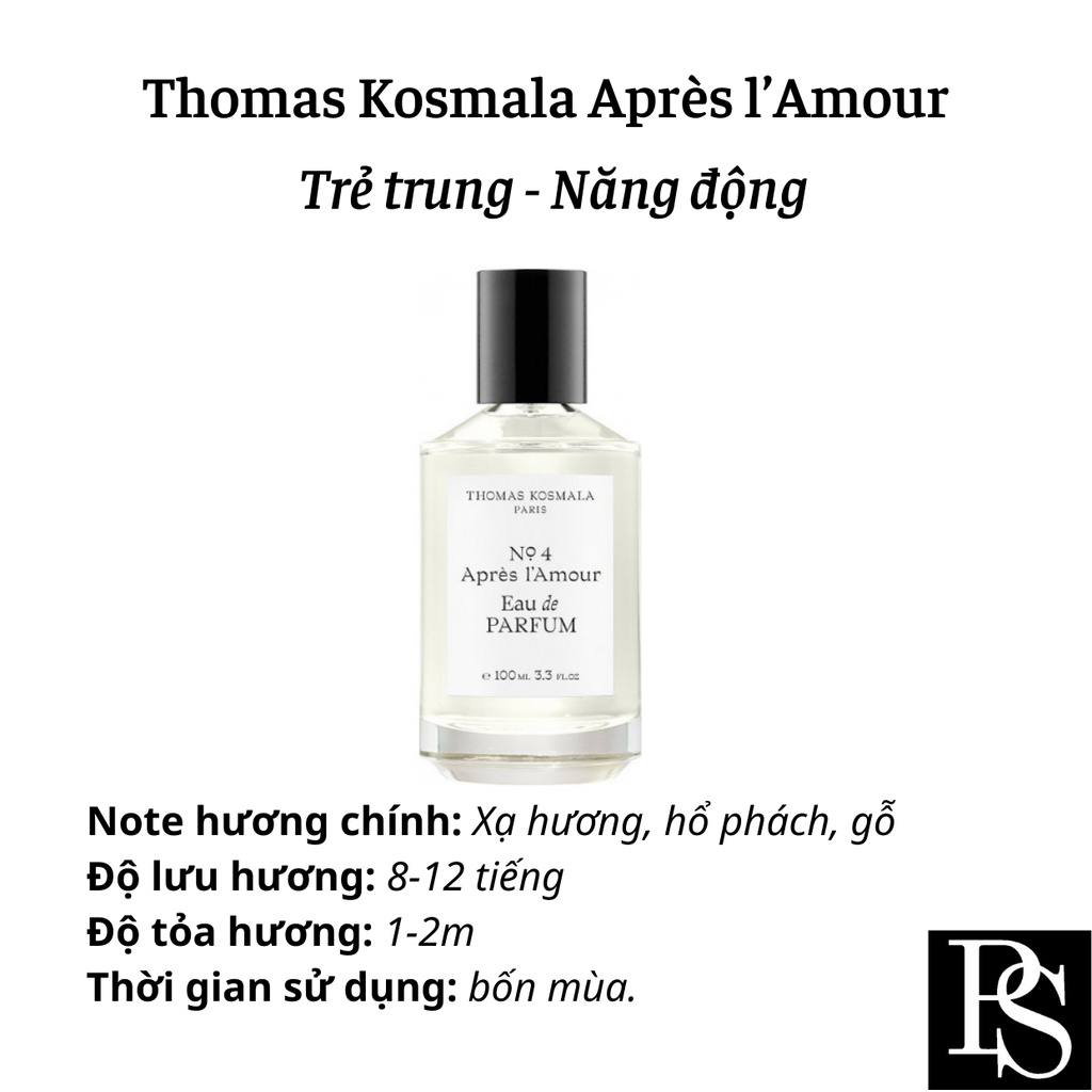 Nước hoa Niche - Thomas Kosmala No4 Après l’Amour EDP mùi hương rất đậm mọi người cân nhắc trước khi mua ạ