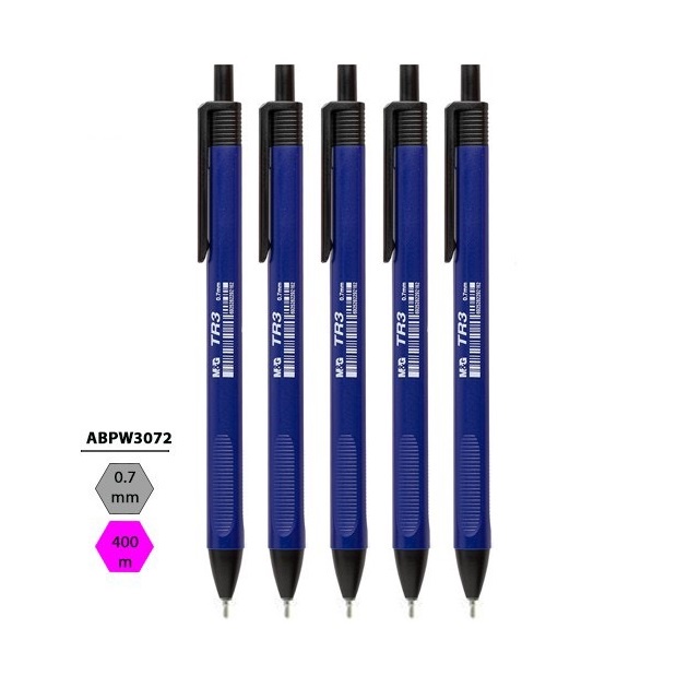 Combo 5 bút bi M&G TR3 nét 0.7mm - Hàng chính hãng